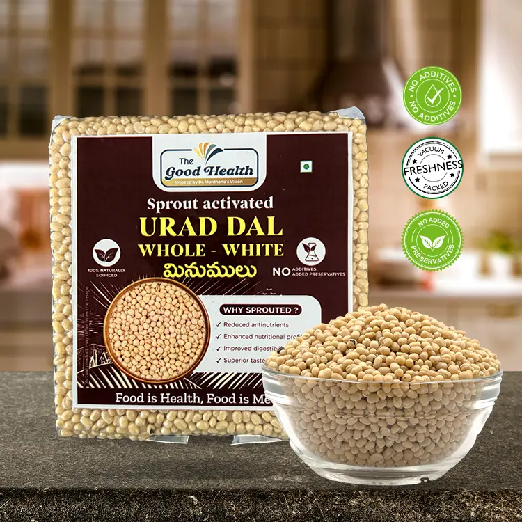 Sprouted White Urad Dal Whole 500g (Deskinned)