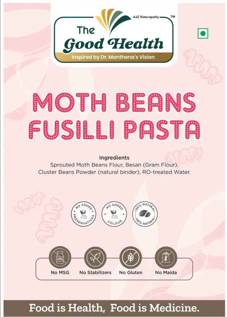 Sprouted Moth Bean Fusilli Pasta
