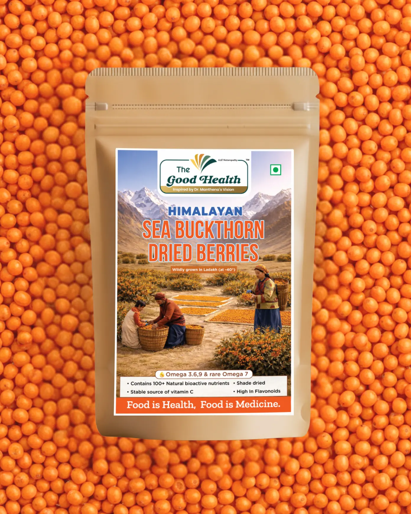 [100g.SBT.Berrys] Himalayan Sea Buckthorn Dried Berries