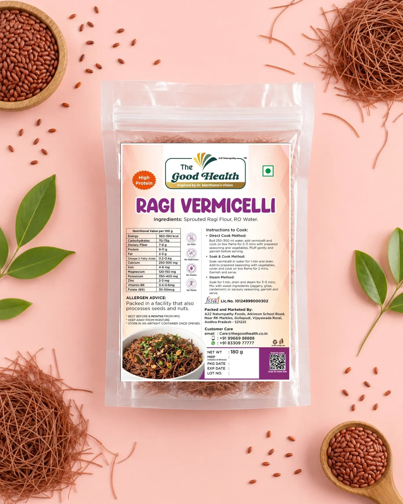 Sprouted Ragi Vermicelli