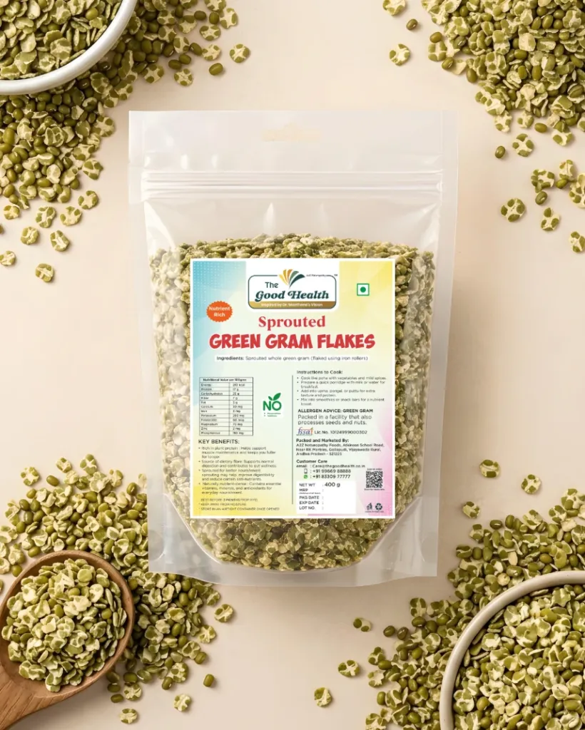 [400g.greengramflakes] Sprouted Green Gram Flakes