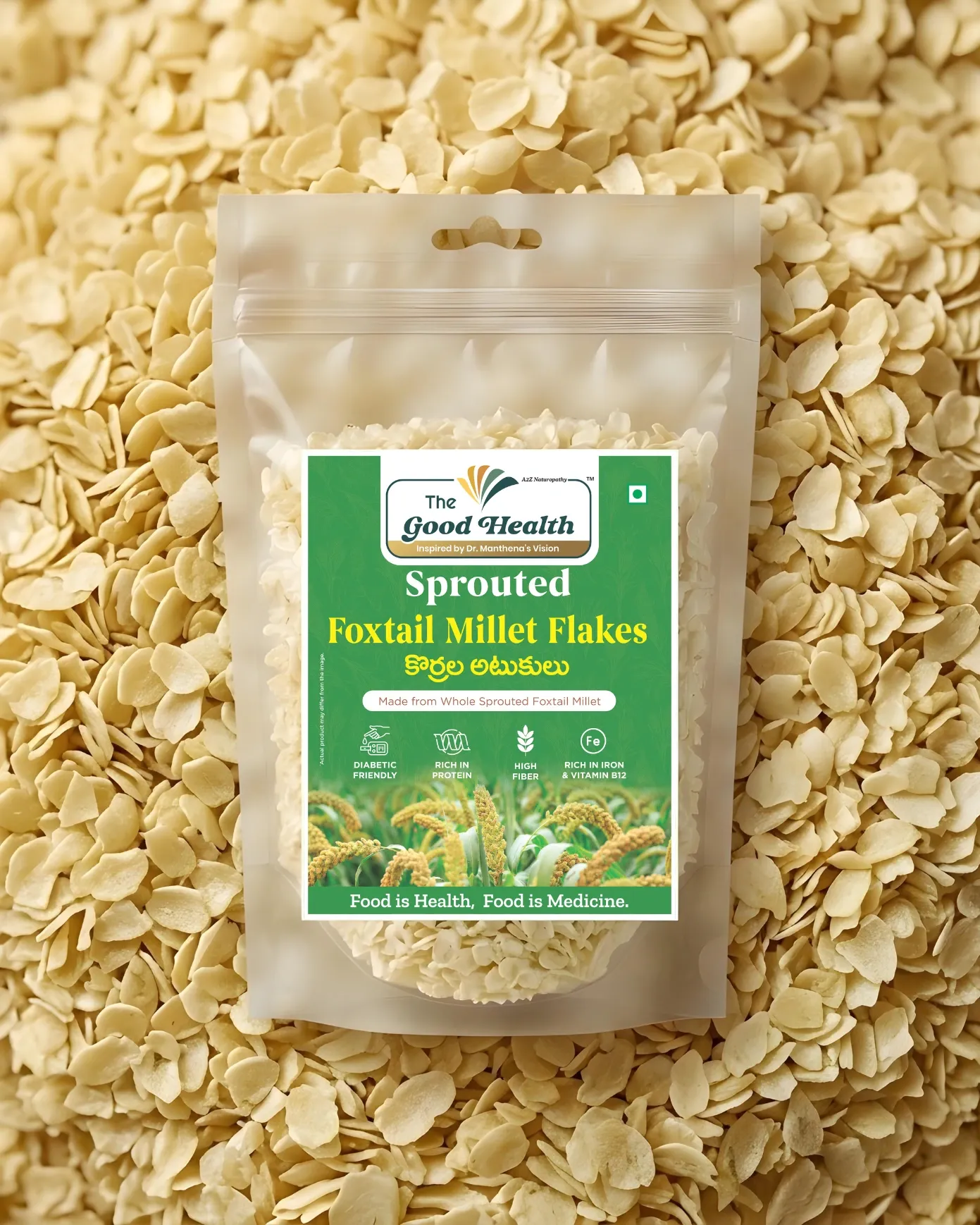[200g.SFM.Flakes] Sprouted Foxtail Millet Flakes