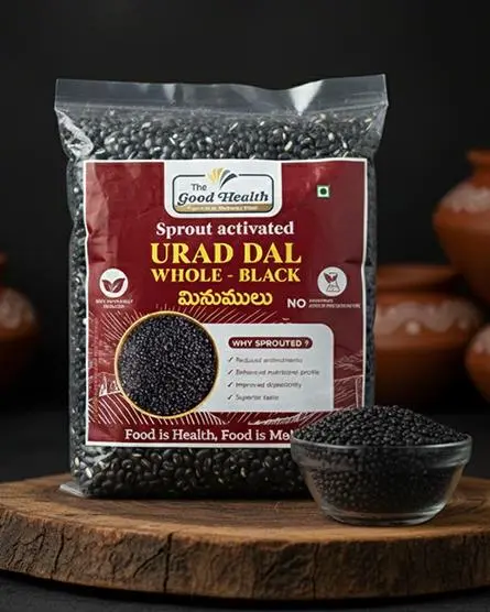 Sprouted Black Urad Dal Whole (Skinned)