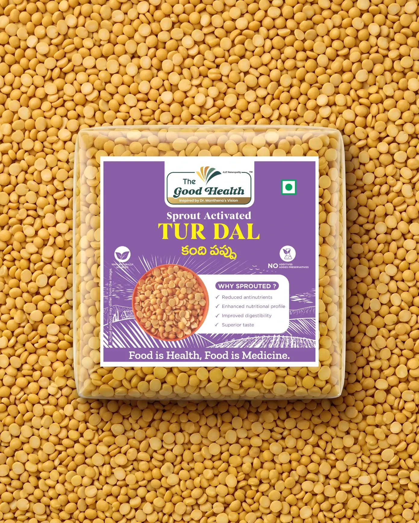 [500g.STS.Dal] Sprouted Tur Dal Split