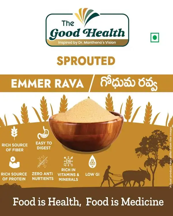 Sprout Activated Emmer Wheat Rava