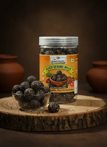 [200g.BS.Balls] Black Sesame Balls (with date palm jaggery)
