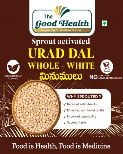 [500g.SWUW.Dal] Sprouted White Urad Dal Whole (Deskinned)