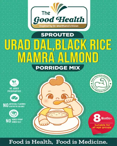 [200g.UD/BR/MA.Porridge] Black Rice,Urad Dal Mamra Almond Porridge mix